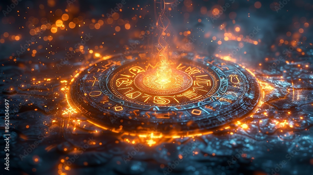 Mystical amulet illustration with ancient symbols, great for fantasy and magical themes, featuring a beautifully crafted amulet with intricate ancient symbols and a glowing aura. Illustration, Mystical amulet illustration with ancient symbols, great for fantasy and magical themes, featuring a beautifully crafted amulet with intricate ancient symbols and a glowing aura. Illustration,