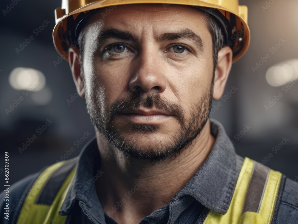 Fototapeta premium A Portrait of a Worker/Labor in the factory/industry - Generative AI 