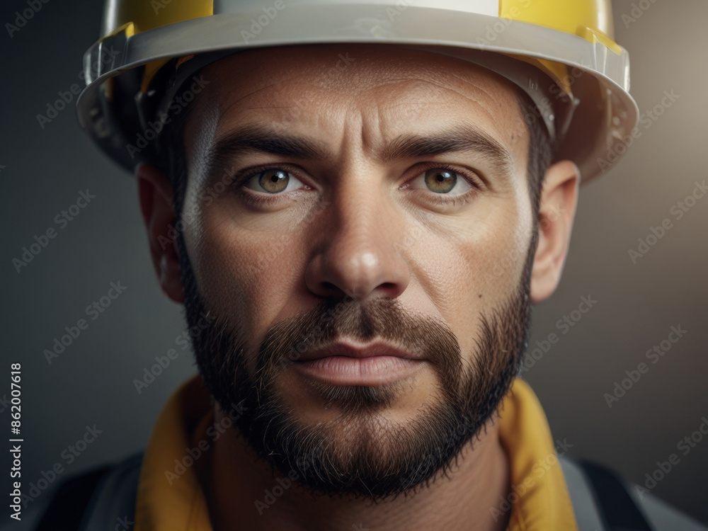 A Portrait of a Worker/Labor in the factory/industry - Generative AI A Portrait of a Worker/Labor in the factory/industry - Generative AI