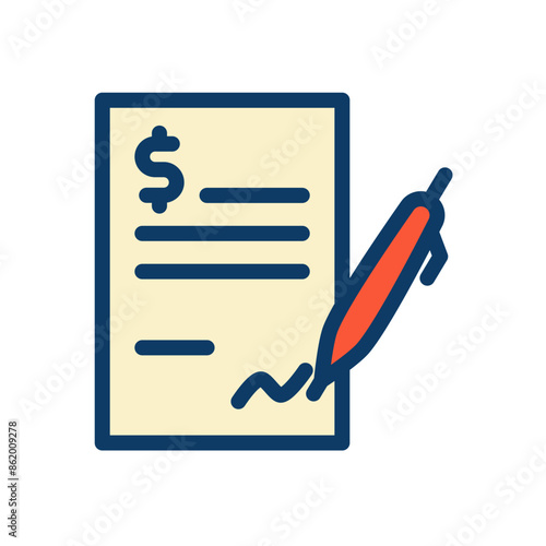 business contract client paper icon 