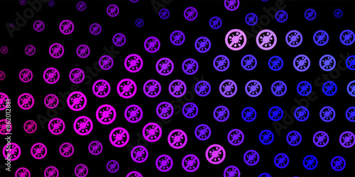 Dark Purple, Pink vector pattern with coronavirus elements.
