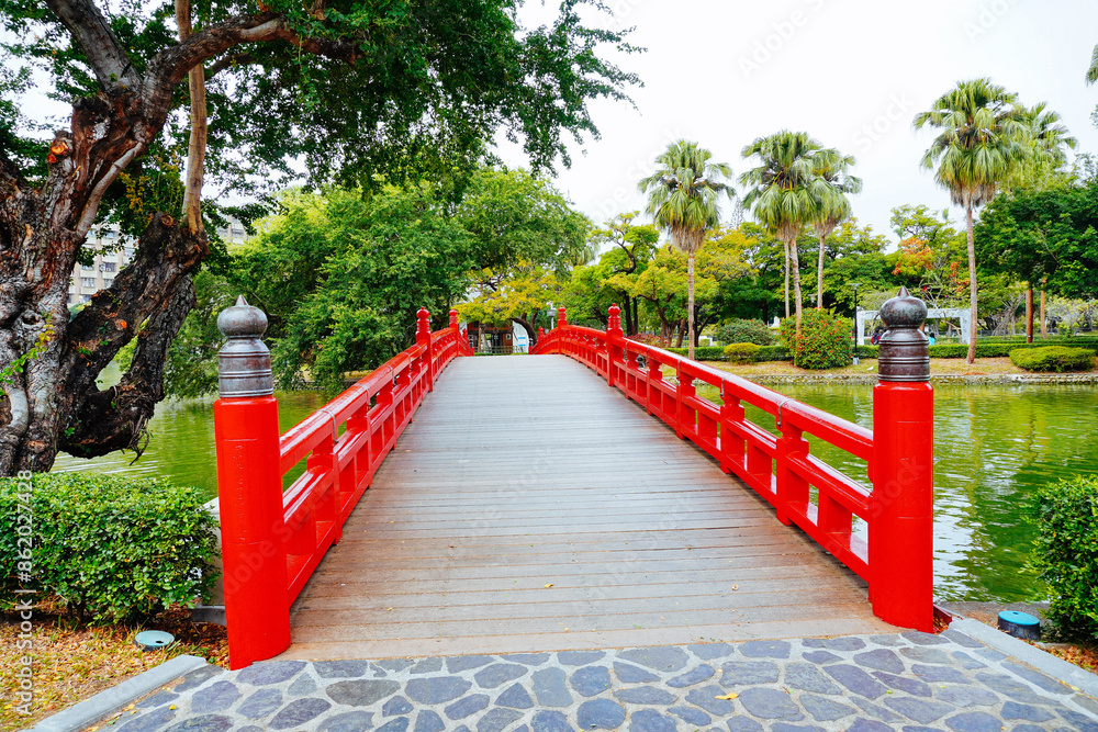 Taichung, Taiwan, Republic of China - 01 24 2024: The landscape of Taichung Park in Taichung city in Taiwan Taichung, Taiwan, Republic of China - 01 24 2024: The landscape of Taichung Park in Taichung city in Taiwan