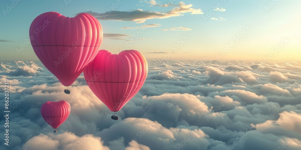 Fototapeta premium Hot Air Balloons in Flight