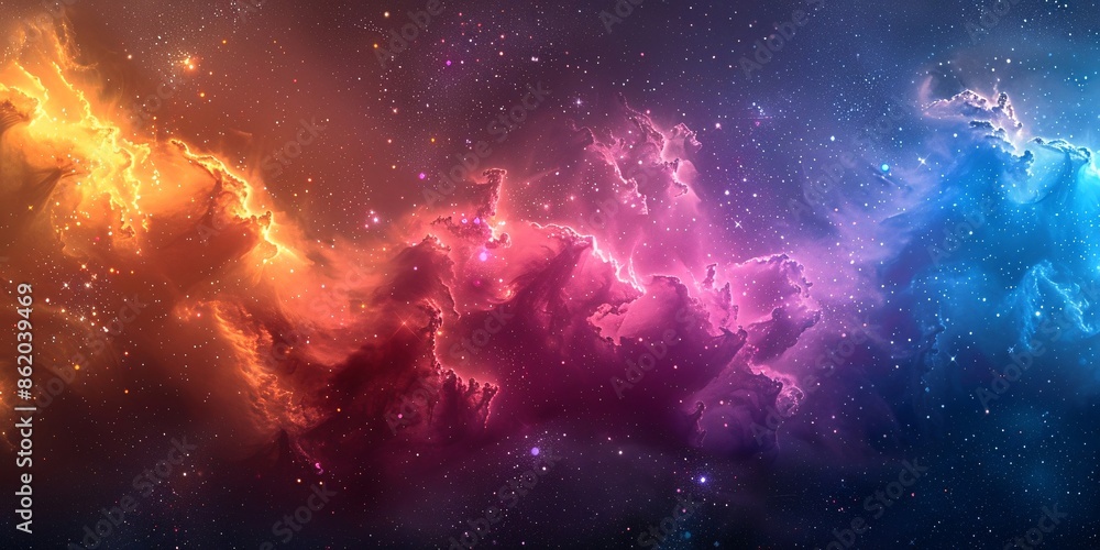 Fototapeta premium Colorful Space Galaxy with Nebula and Stars