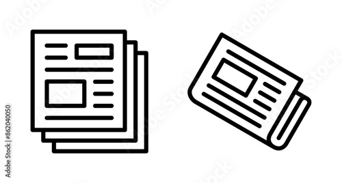 Newspaper icon vector isolated on white background. news paper icon vector