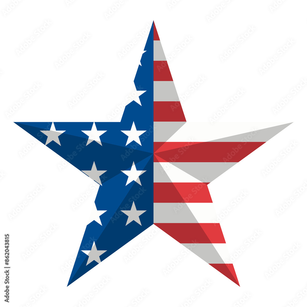 United States of American stars and stripes star with red, white and blue. United States of American stars and stripes star with red, white and blue.