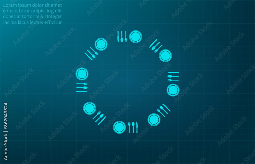 Obraz premium Vector illustration, blue background.