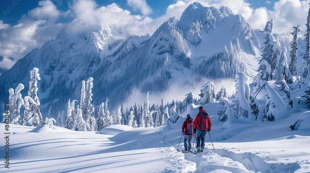 Winter Wonderland with Two Hikers Winter Wonderland with Two Hikers