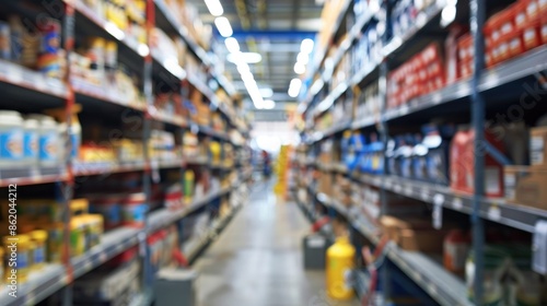 Wallpaper Mural Blurred shelves in DIY store aisle Torontodigital.ca