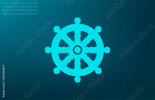 Vector illustration, blue background.