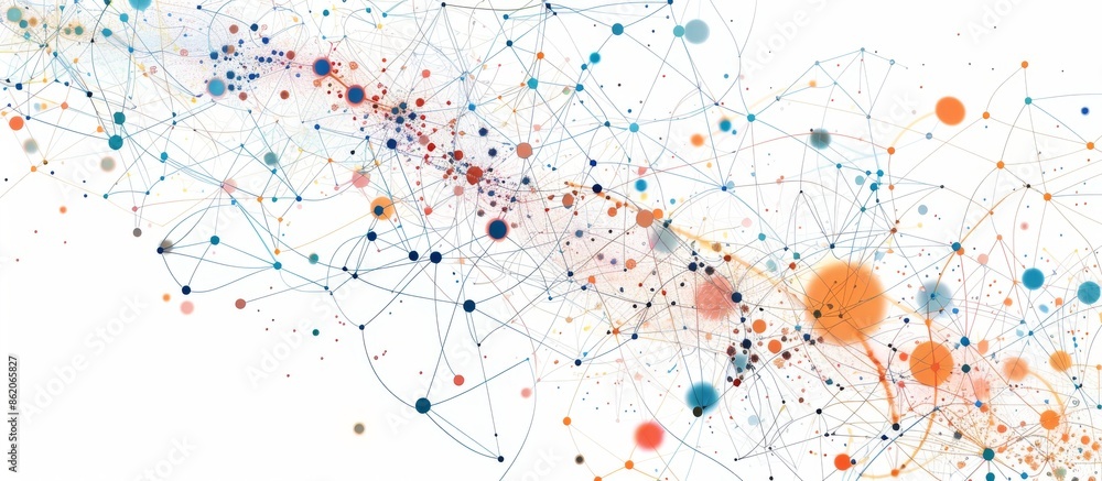 An illustration of interconnected social media icons forming a network ...