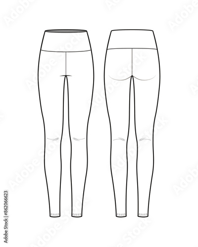 High Waist Leggings with Waistband