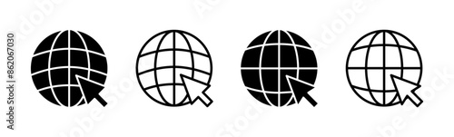 Web icon set. go to web icon. web click icon