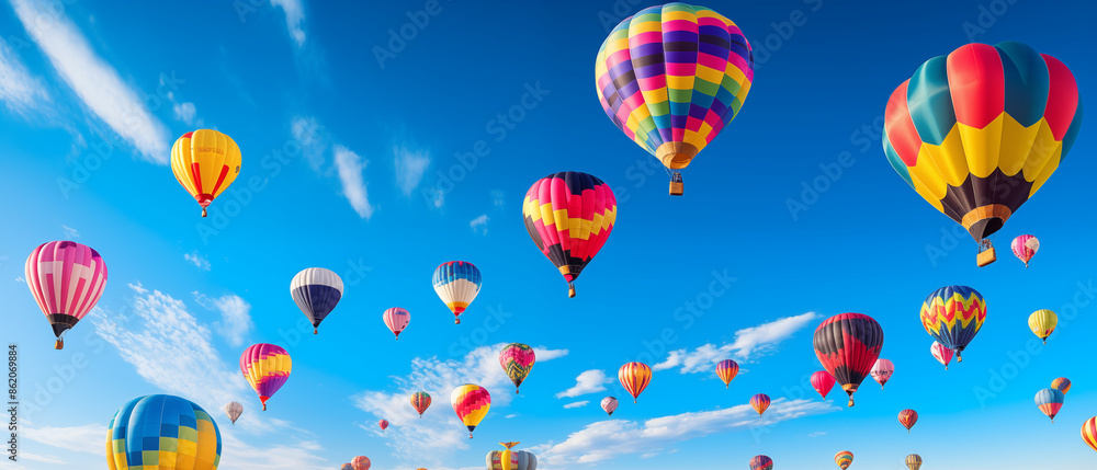 Fototapeta premium Hot Air Balloons Festival in Clear Skies