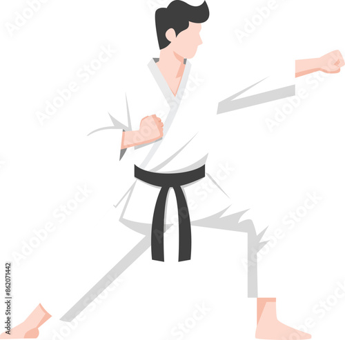 karate kung fu master Vector. karate moves illustration