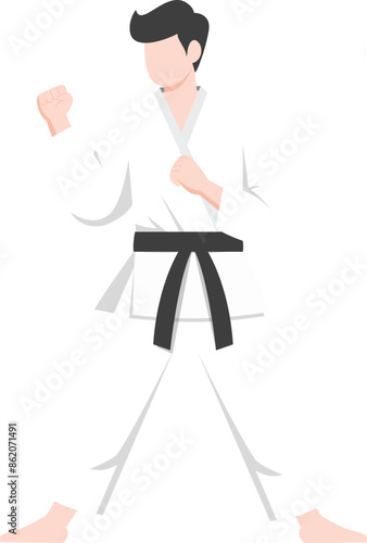 karate kung fu master Vector. karate moves illustration