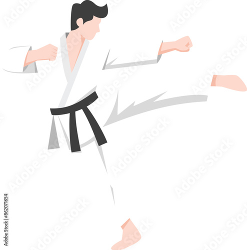 karate kung fu master Vector. karate moves illustration