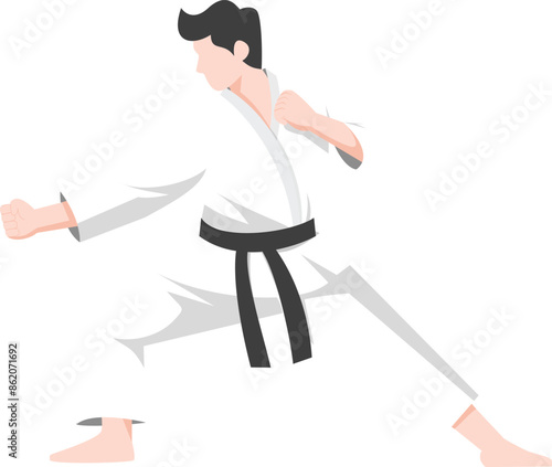karate kung fu master Vector. karate moves illustration