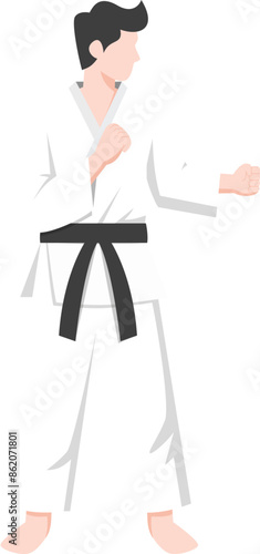 karate kung fu master Vector. karate moves illustration