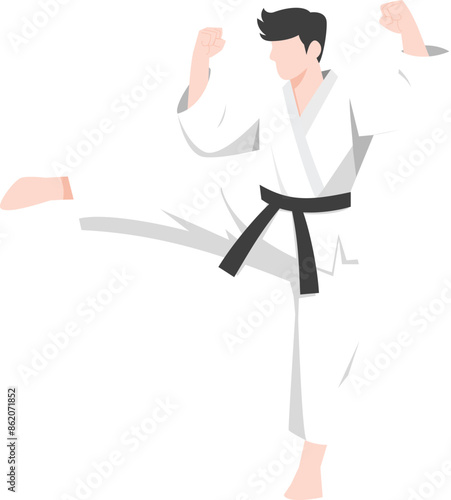 karate kung fu master Vector. karate moves illustration