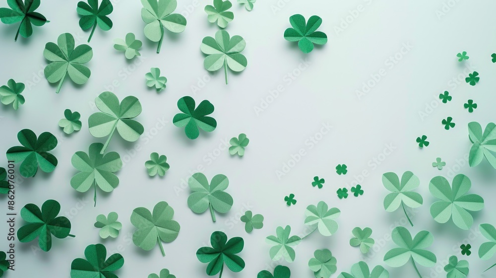 Fototapeta premium Lucky charm paper shamrocks