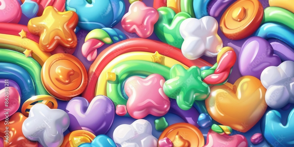 Colorful Lucky Charms. Whimsical breakfast cereal concept Colorful Lucky Charms. Whimsical breakfast cereal concept