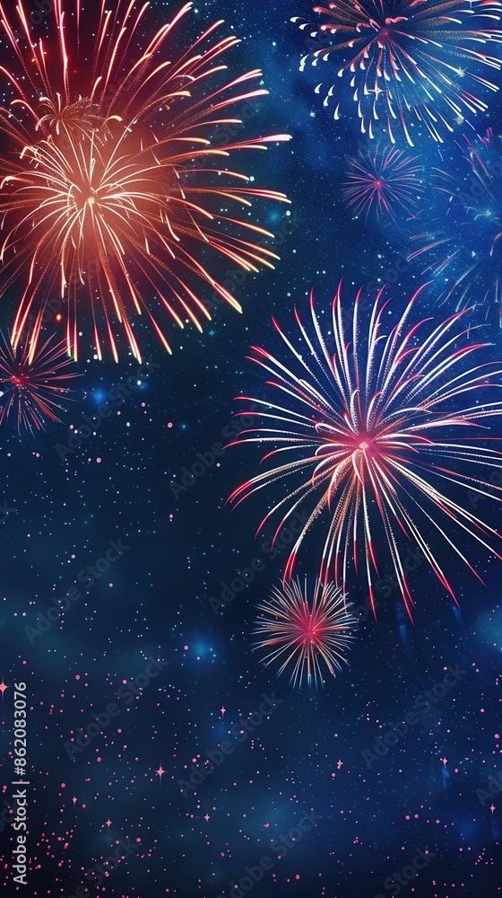 Naklejka premium Independence Day Celebration. Festive July 4th background concept