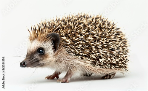 A Close Up Of A Brown And White Hedgehog On A White Background