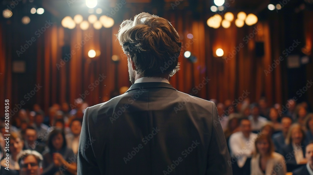 Businessman Investor Speak in front of Audiences on Conference - Investment Workshop Invest Business Speaking Presentation Symposium Man Suit Audience People Training Successs Motivation Leader
Businessman Investor Speak in front of Audiences on Conference - Investment Workshop Invest Business Speaking Presentation Symposium Man Suit Audience People Training Successs Motivation Leader