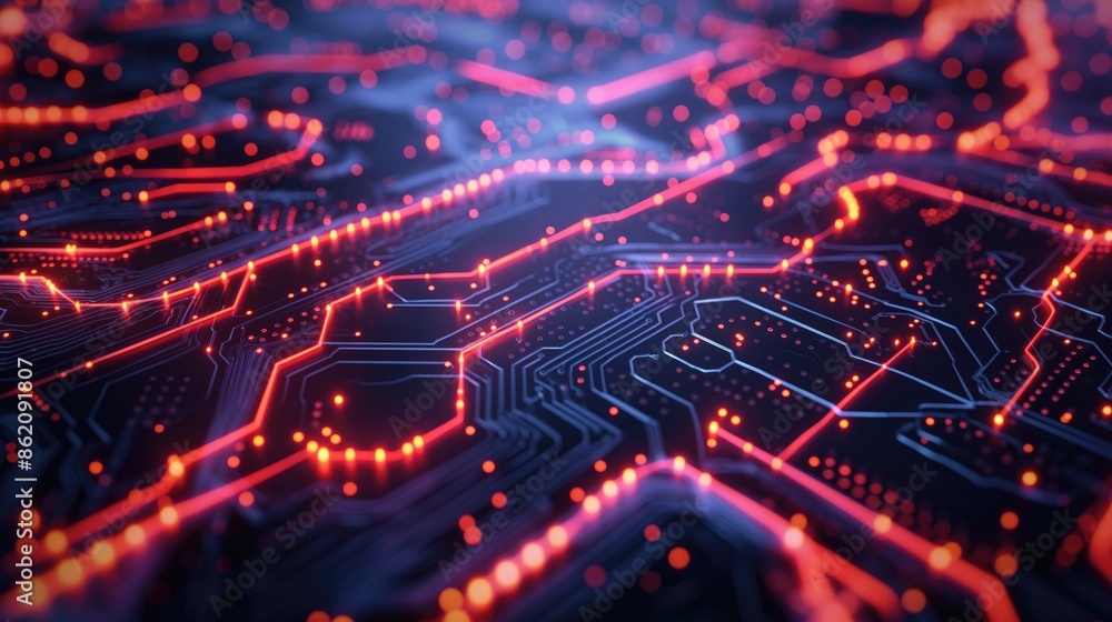 Futuristic 3D Background with Abstract Geometric Shapes and Glowing Circuit Patterns Futuristic 3D Background with Abstract Geometric Shapes and Glowing Circuit Patterns