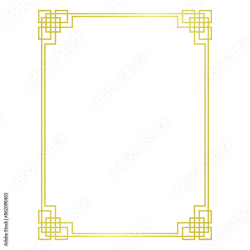 gold chinese border frame.eps