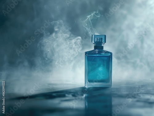 Perfume bottle with smoke