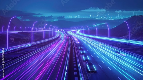 Dazzling Glowing Digital Smart City Creative Background