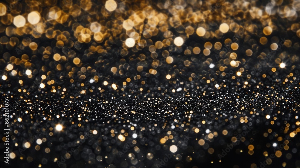 Elegant Sparkle. Black and gold glitter background with shimmering effects Elegant Sparkle. Black and gold glitter background with shimmering effects