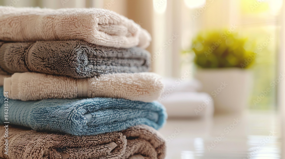 A neat stack of towels A neat stack of towels