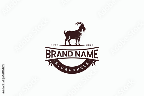 logo design goat silhouette goat vector template