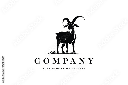 logo design goat silhouette goat vector template