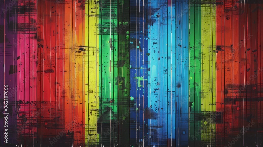 Naklejka premium City skyline with colorful buildings