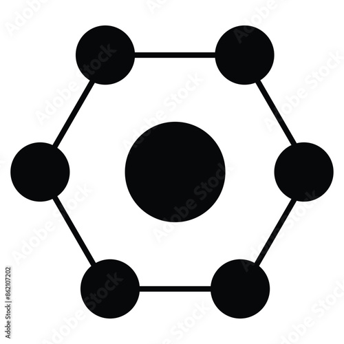 molecule icon with hexagon legs