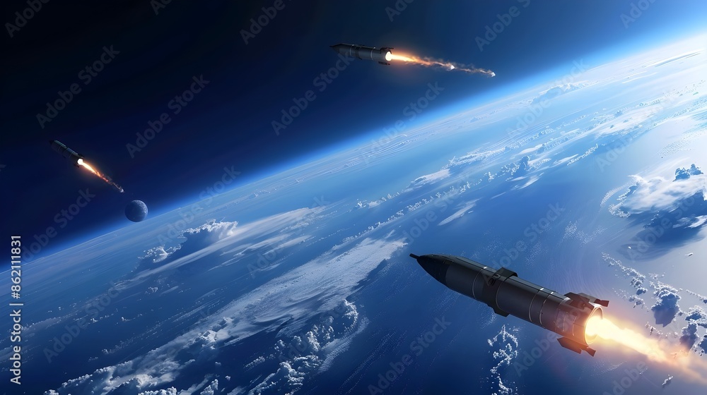 Fototapeta premium Futuristic Space Based Weapons and Their Impact on Modern Warfare