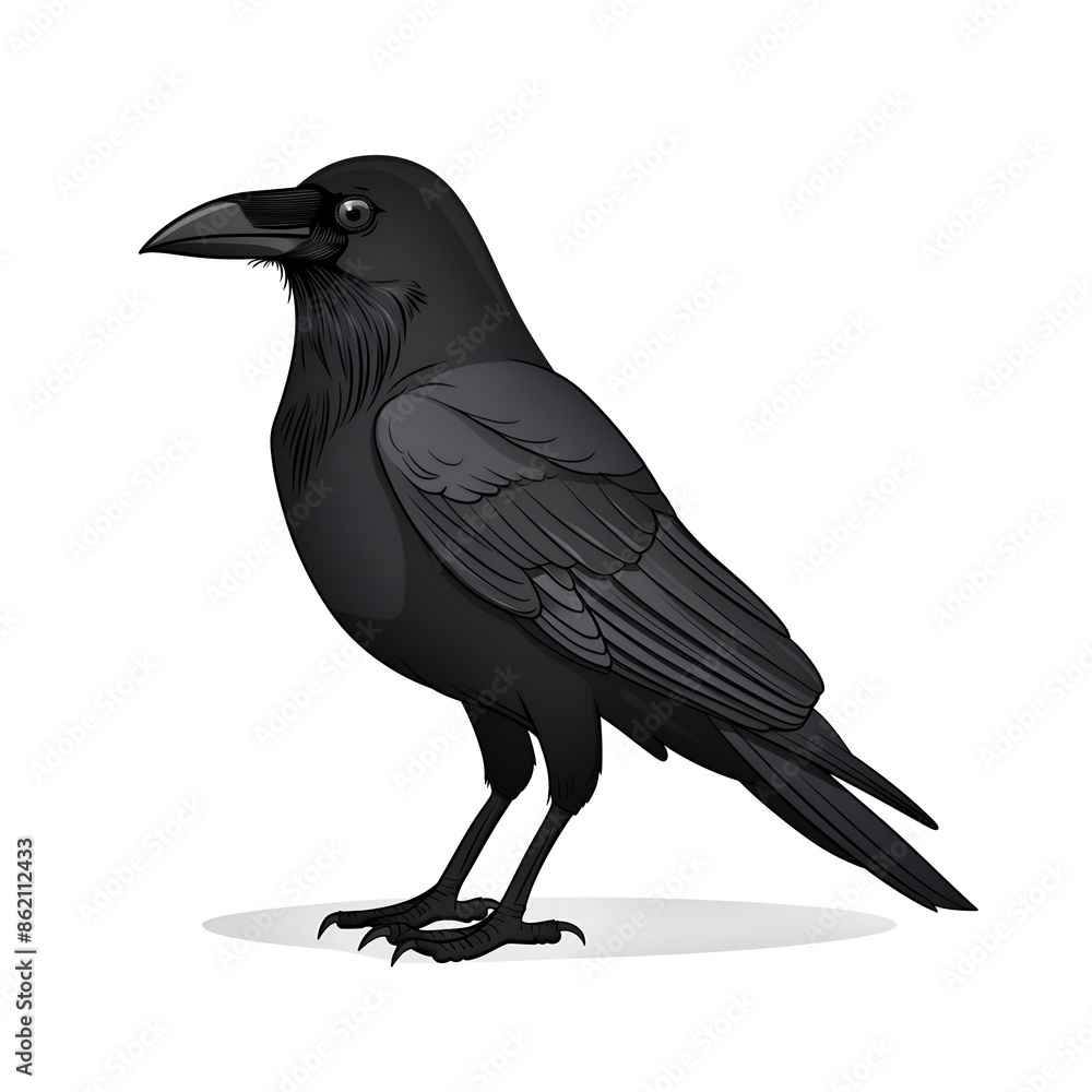 Obraz premium crow on a white background