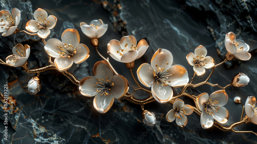 panel wall art, wall decoration, marble background with flowers designs panel wall art, wall decoration, marble background with flowers designs