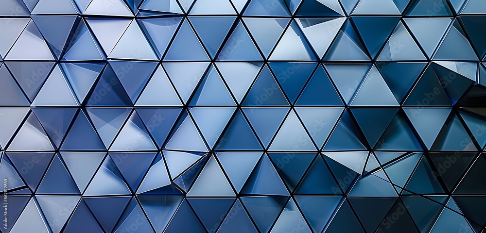 A captivating geometric arrangement of interlocking triangles in cool shades A captivating geometric arrangement of interlocking triangles in cool shades