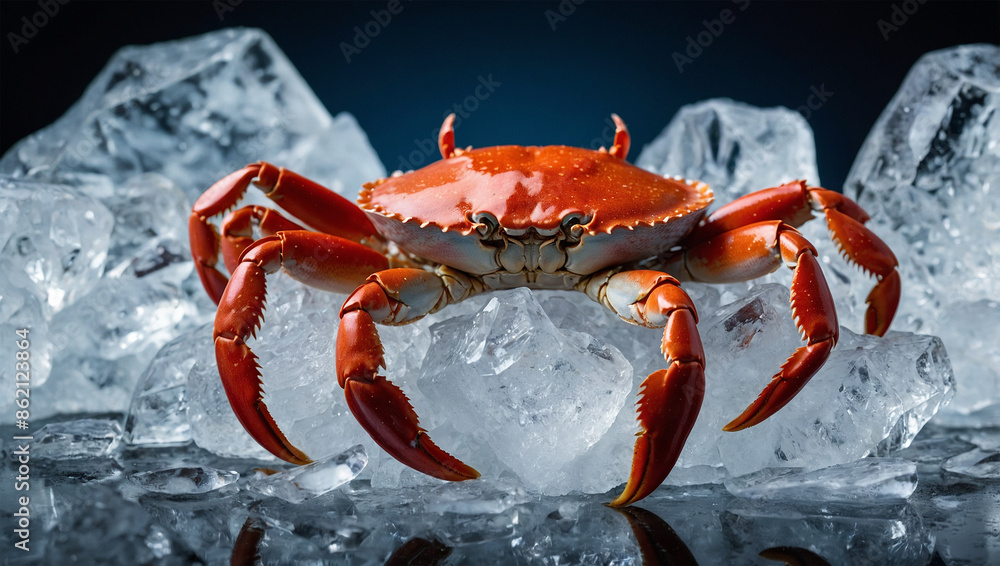 Image of crab on ice crystals 16 Image of crab on ice crystals 16