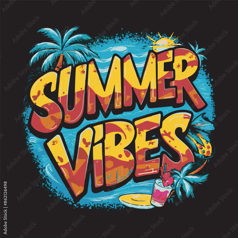 a poster for summer concert with palm trees and tropical palm trees a poster for summer concert with palm trees and tropical palm trees