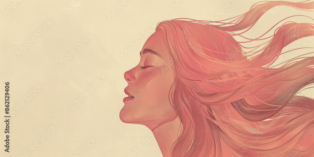 A woman with long red hair is shown with her mouth open A woman with long red hair is shown with her mouth open