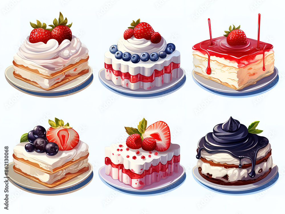 Eyecatching Sweet bakery dessert with strawberry Eyecatching Sweet bakery dessert with strawberry