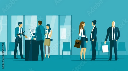 Business People Waiting in a Lobby