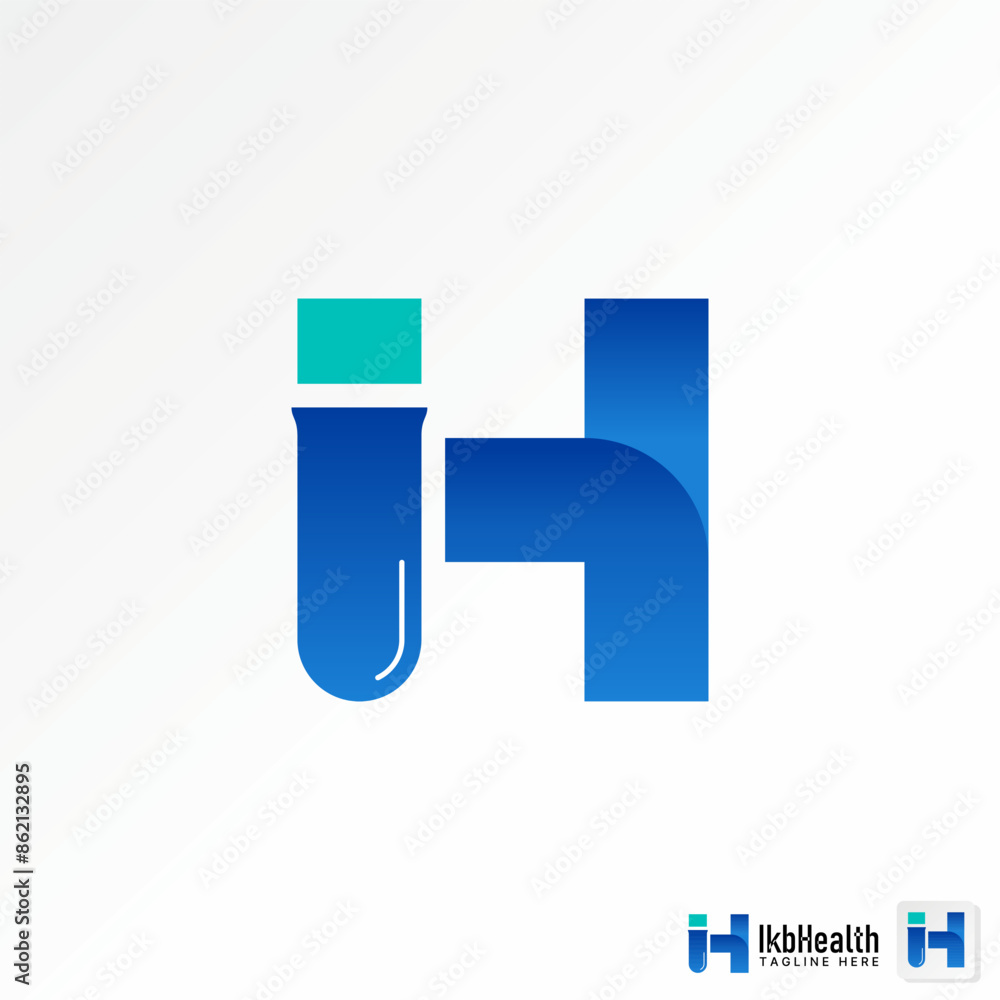 Logo design graphic concept creative premium vector stock unique initial H or IH font with Modern glass laboratory. Related monogram typography brand Logo design graphic concept creative premium vector stock unique initial H or IH font with Modern glass laboratory. Related monogram typography brand