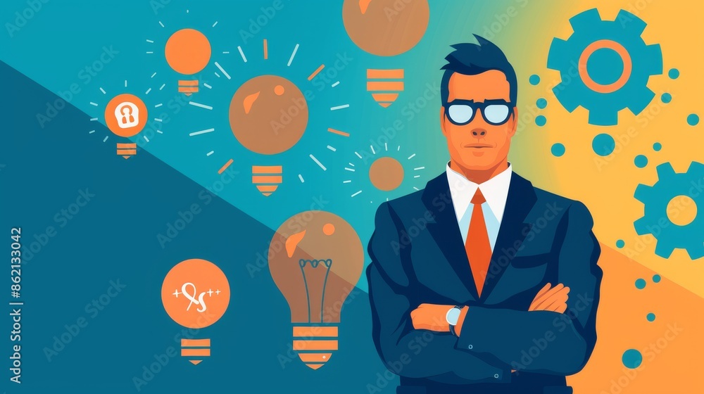 Businessman with Ideas and Innovation Businessman with Ideas and Innovation
